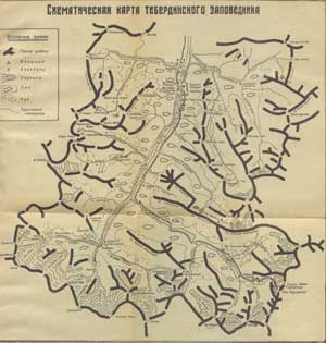 Карта Тебердинского заповедника